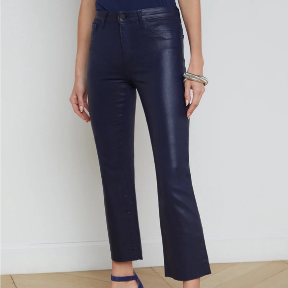 L’AGENCE Kendra coated cropped flare jean midnight coated - Picture 10 of 10
